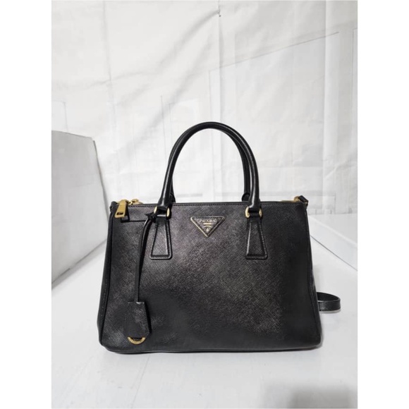Authentic PRADA Saffiano Small Galleria Double Zip Tote Bag Black - Picture 14 of 15